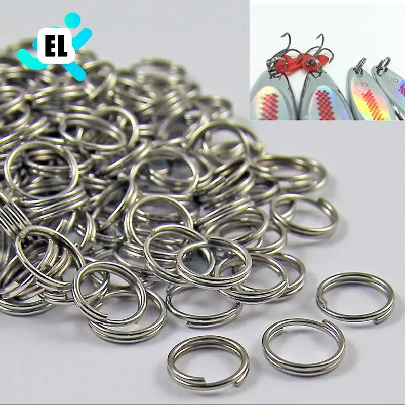 

50 шт. раздельные кольца из нержавеющей стали для пустых приманок, кренкбейт, жесткая приманка, двойная петля, 6 мм, 7 мм, 8 мм