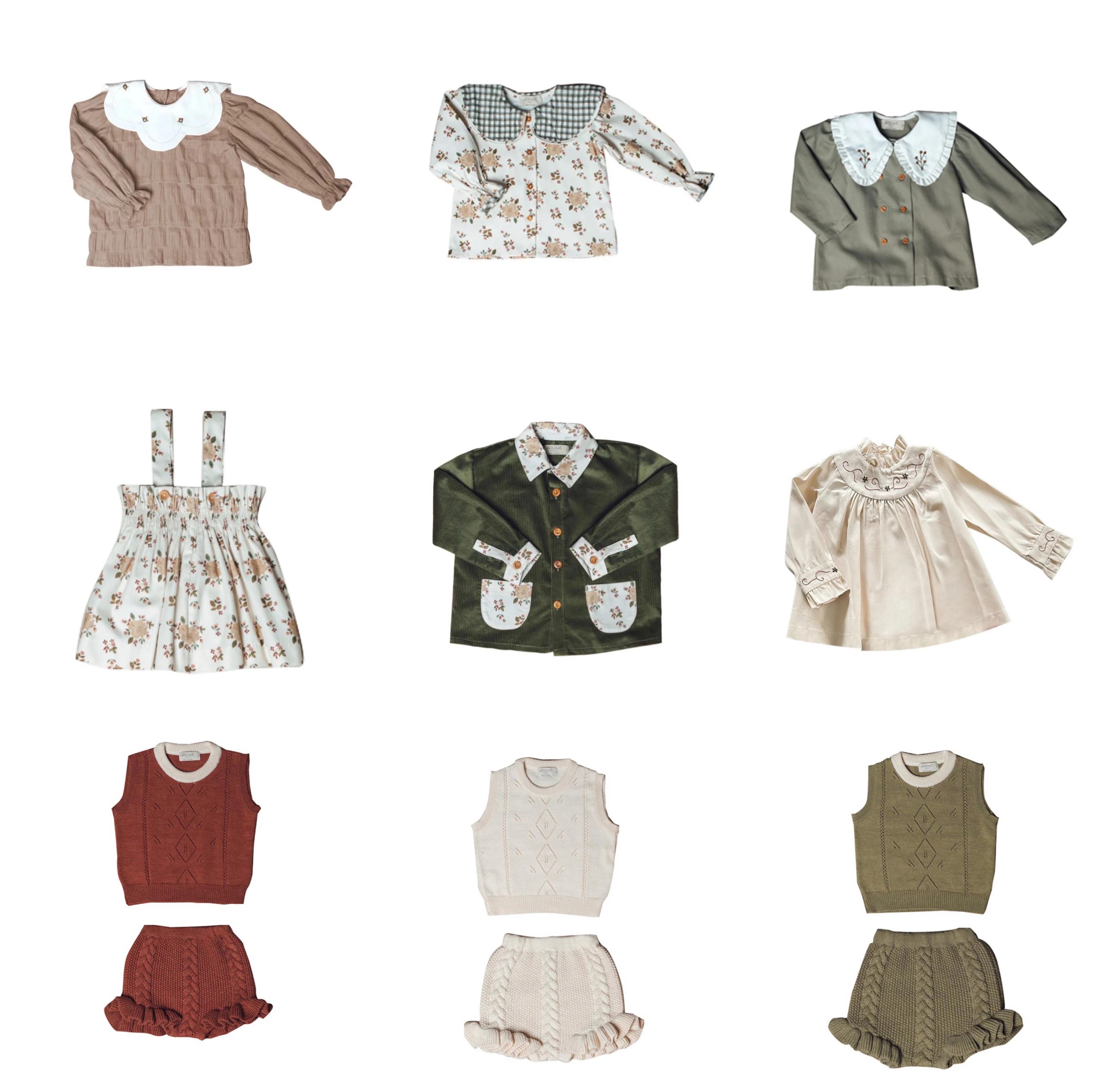 

2022ss early spring new baby girl lapel flower top suspender skirt suit