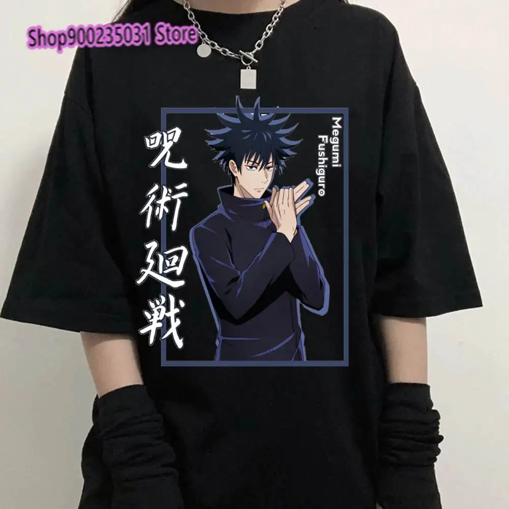 

Jujutsu Kaisen Top Tees Female Harajuku Aesthetic Tumblr Tshirt Summer Top Aesthetic Clothes T Shirt Crewneck Megumi Fushiguro