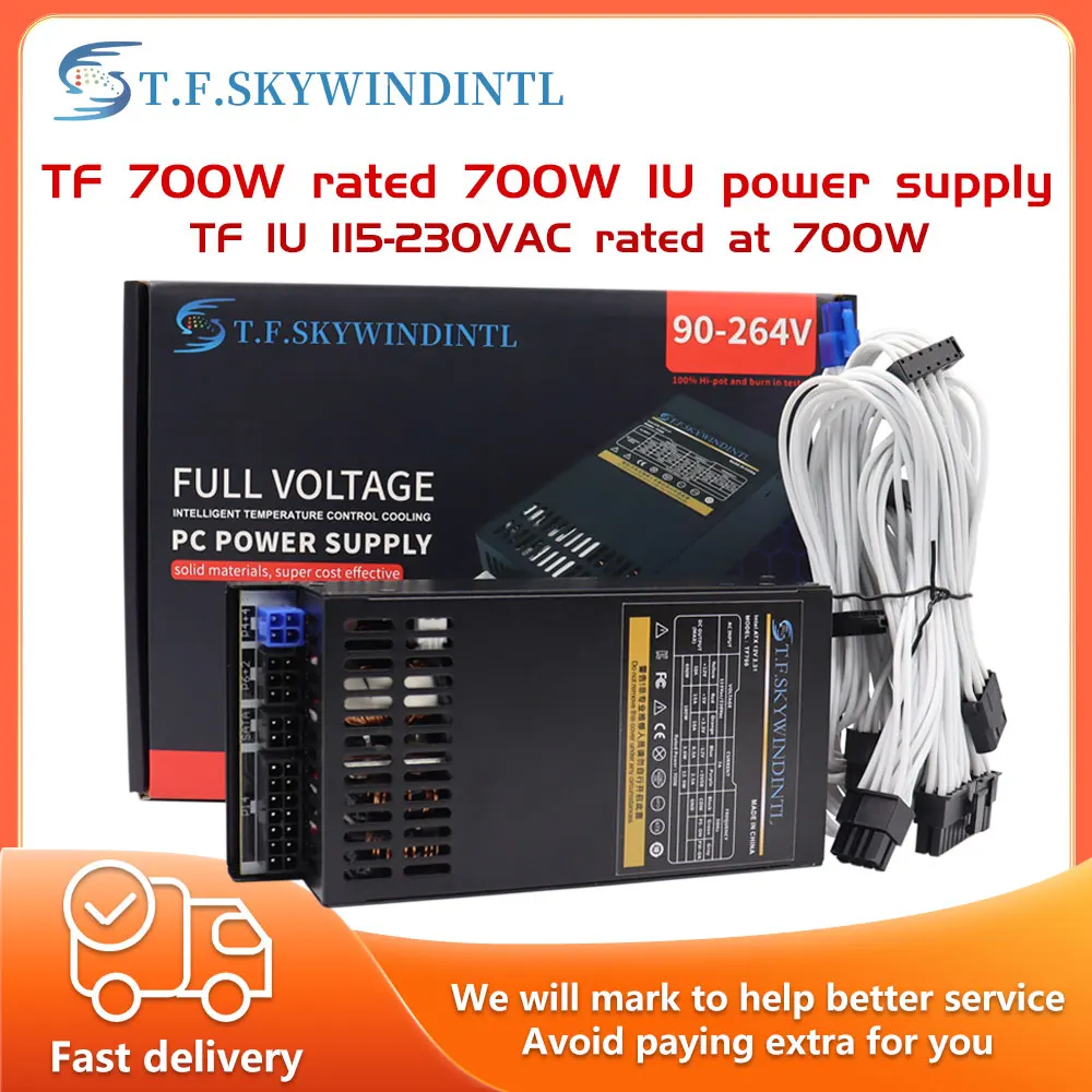 T.F.SKYWINDINTL Mini 1U Flex Active PFC PC Computer Power Supply Unit Moulder Source For PC Font PSU