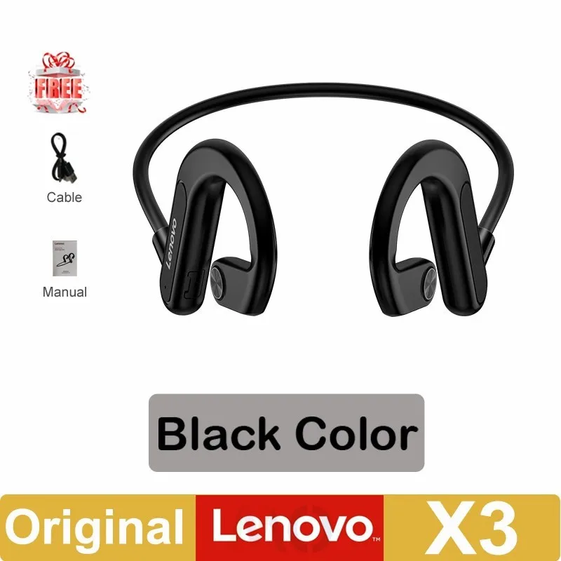 

Original Lenovo X3 Bone Conduction Bluetooth Headphones Sport Running Headset Waterproof Wireless Earphone For Cycling Driving