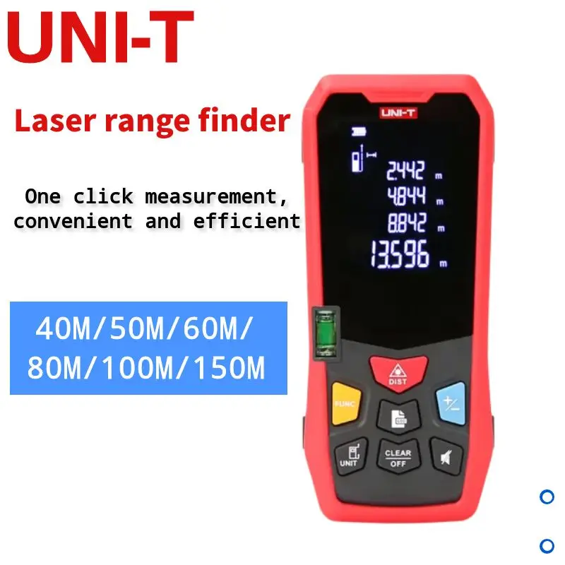 

UNI-T Laser Distance Meter Digital Rangerfinder LM40 LM50 LM60 LM80 LM100 LM150 Handheld Ranger Finder Angle Measuring Tool