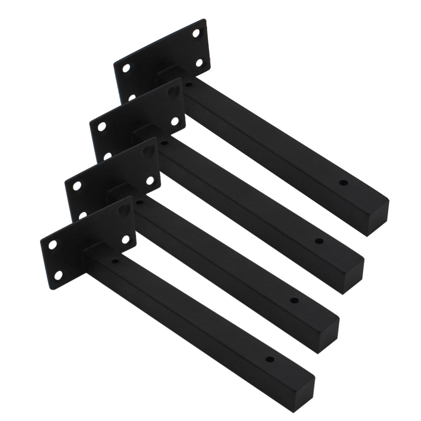 

4pcs Black Rustic Hardware Wall Mounted Space Saving Furniture Industrial Stainless Steel Shelf Bracket Heavy Duty Thickened