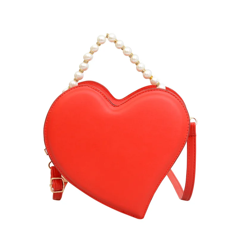 

Shoulder Tote Women's Bag 2022 Trend PU Female Fashion Heart Shaped Luxury Designer Bags for Women Crossbody Handbag Small Round