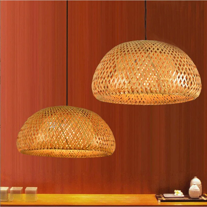 

Подвесные светильники MiFuny, двойной круговой бамбуковый имитационный фонарь, изысканный абажур с отверстиями, аксессуары для освещения, укр...