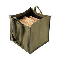 canvas firewood storage bag firewood log carrier bag water resistant carry bag canvas tote holder for camping bbq barbecue