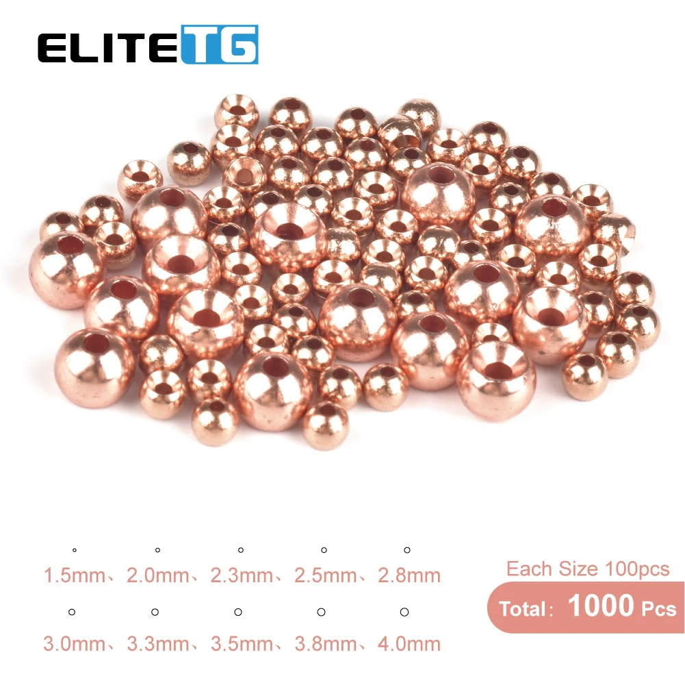 

Elite TG 1000pcs 1.5-4.0mm Tungsten countersunk Beads Fly Tying Material Alloy Beads Nice-Designed DIY Fishing Gear Nymph Head