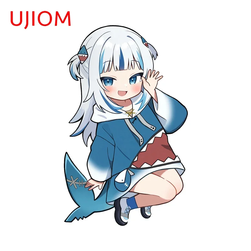 UJIOM 13 см × 8 Hololive Gawr Gura Kawaii стильные наклейки на стену захватывающие толстый хвост