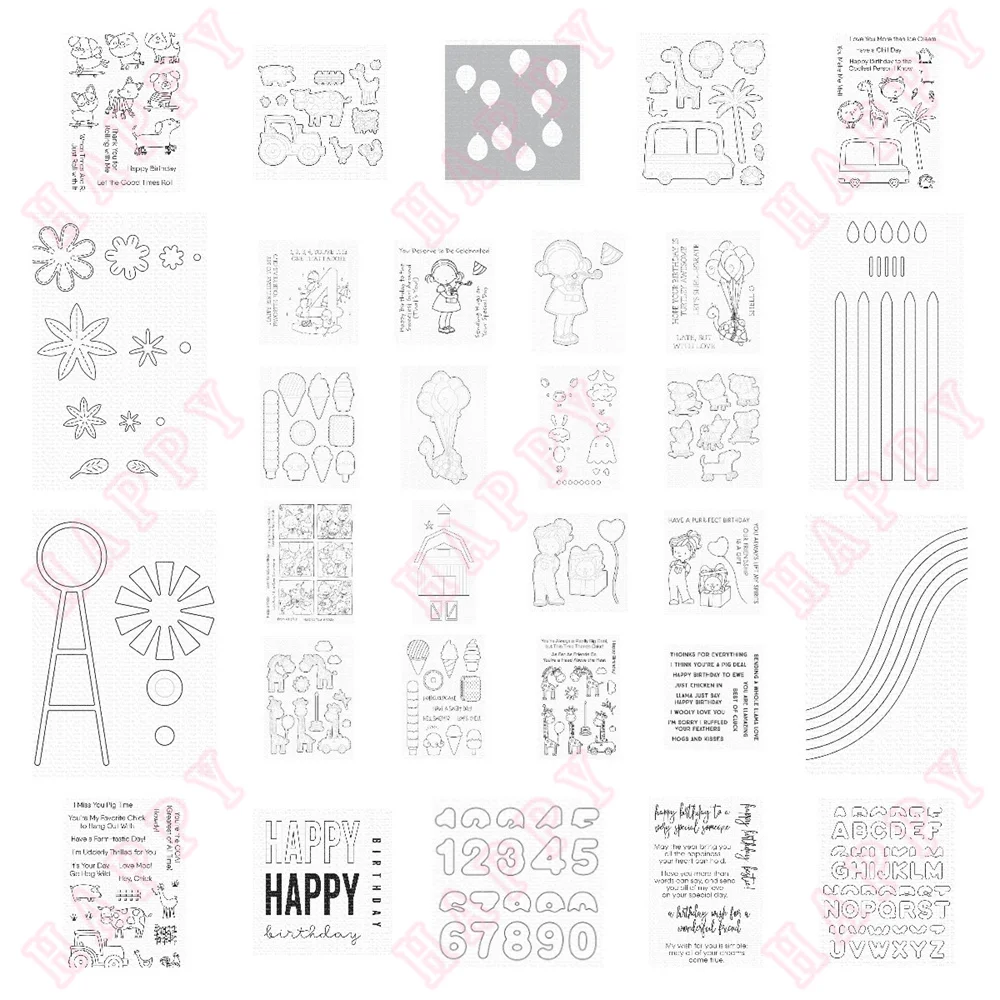 

Alphanumeric Animals Little Girl Cut Dies Stamps Stencil Scrapbook Diary Decoration Embossing Template Diy Cards Handmade Album