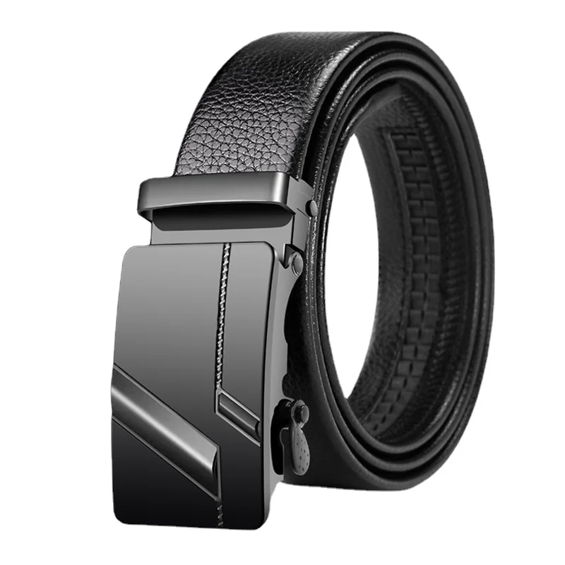 

Men Belts Metal Automatic Buckle Brand High Quality Leather Belts for Men Famous Brand Luxury Black Belt for Men