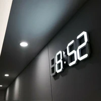 3D Modern Digital LED Wall Clock 24/12 Hour Display Timer Alarm Home USB Powered Electronic Wall Desktop Clocks