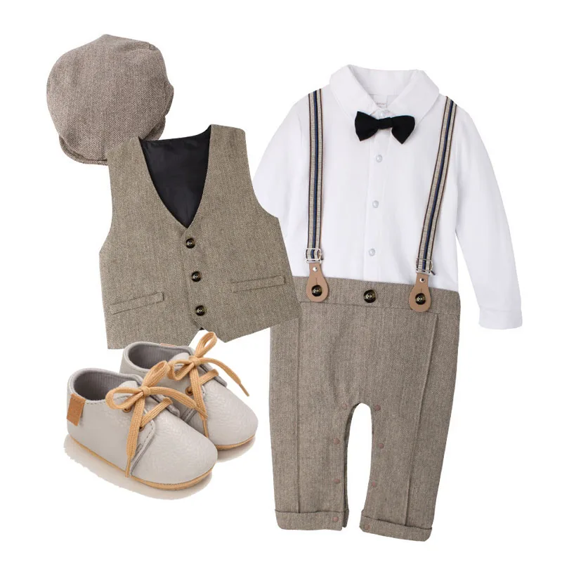 Baby Boy Clothes   Set Newborn Gentleman    Long Sleeve Formal Suit  for Wedding Birthday Photograph