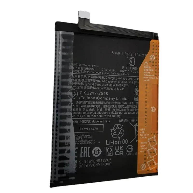 2024 года 100% оригинальный аккумулятор 5000 мАч BN5J для Xiaomi Redmi Note 12 5G/12T Pro/POCO X5 5G