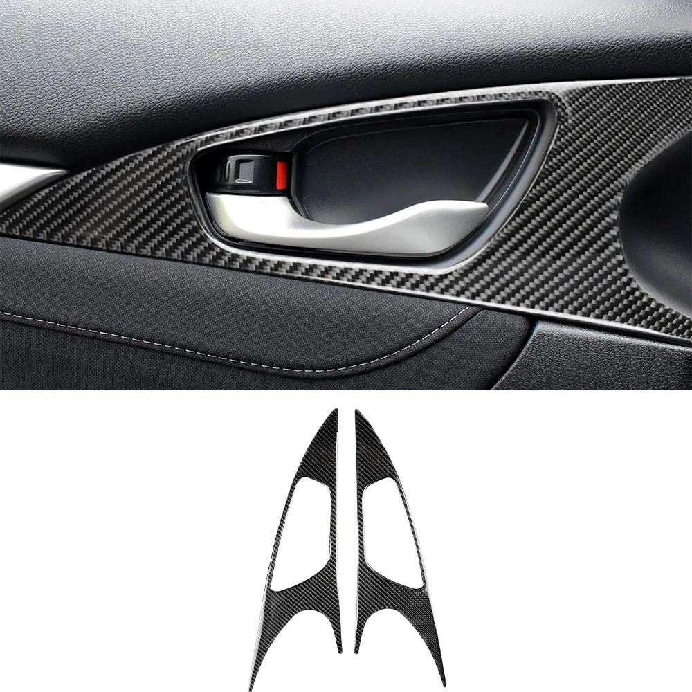 

Door Inner Grab Handle Bowl Decoration Sticker for Honda Ten Generation Civic 2016-2019 Car Interior Accessories Carbon Fiber
