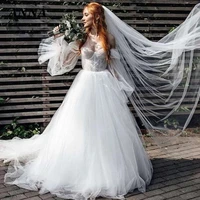 anna beauty wedding dress 2022 elegant strapless tulle beach party bridal gown simple a line vestido de noiva civil girl cloth
