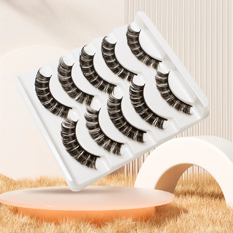

NEW 5pair False Eyelashes Pure Handmade Natural Thick Black Terrier Fake Eyelashes Long Eye Lashes Bare Makeup Eyelashes