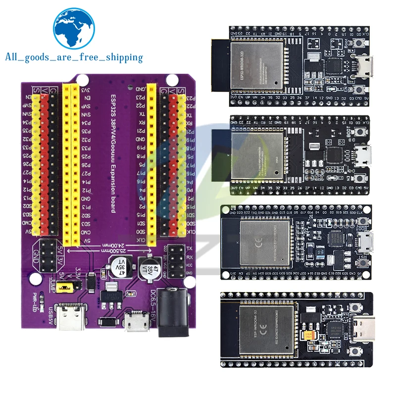 Дополнительная плата для разработки ESP32, флэш-USB CP2102, WiFi + Bluetooth, два ядра, флэш-плата, 38 контактов