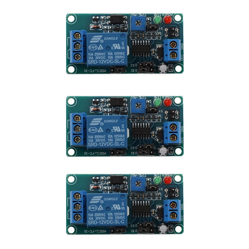 

3X SRD-12VDC-SL-C NC Timer With 12V DC Timing Control