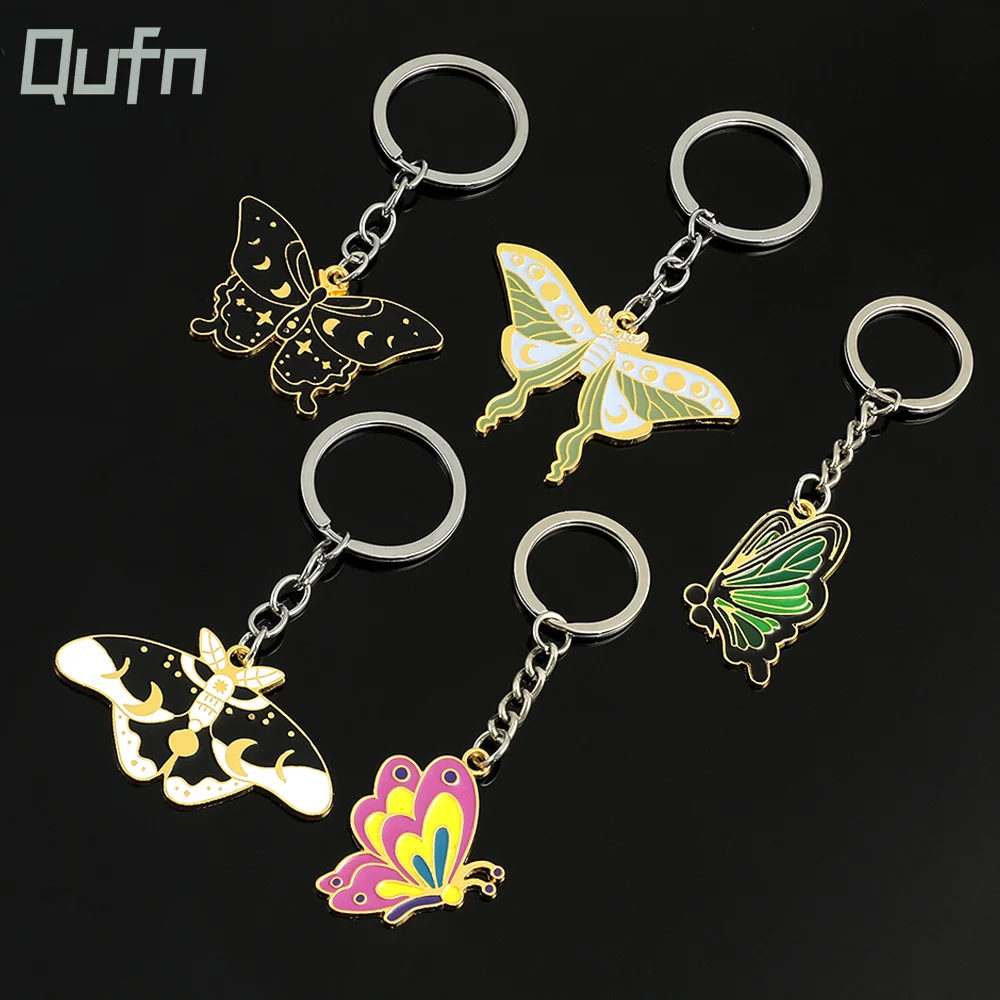 

Cute Butterfly Moth Keychain Chaveiro Key Chain Backpack School Bag Handbag Insect Pendant Jewelry Key Ring