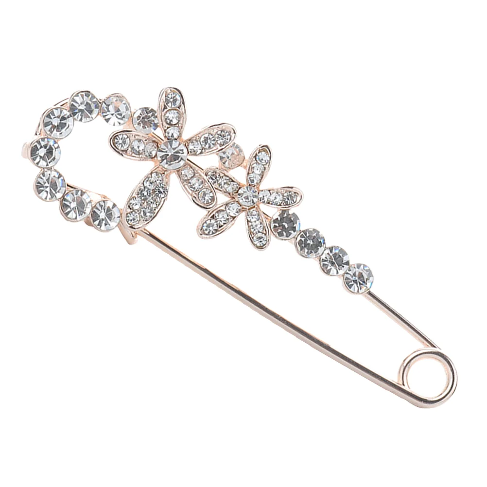 

Backpack Badge Flower Breast Pin Hat Brooch Hat Safety Pin Crystal Flower Badge