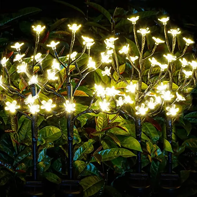 Solar Lamp Solar Garlands Light Peach Flower Solar Lamp Power 20 LED String Fairy Lights Garden Christmas Decor for Outdoor