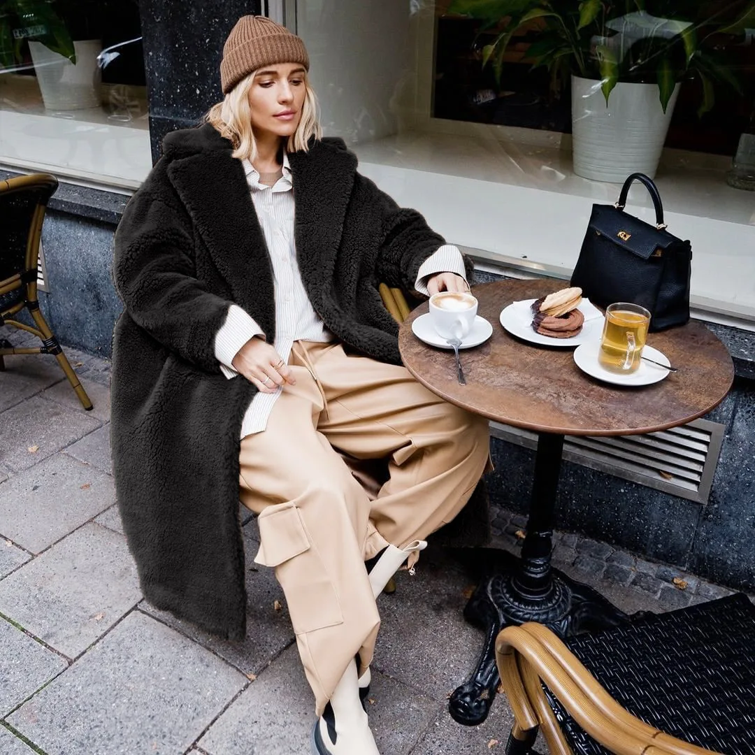 Women's Leather Fur Coat Long Faux Fur Coat Women's Casual Coat Autumn and Winter New Plush Coat Faux Fur Coat