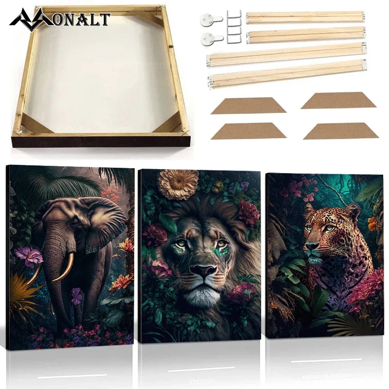 Домашний декор Тропический лес Растения Животные Настенная живопись на холсте с