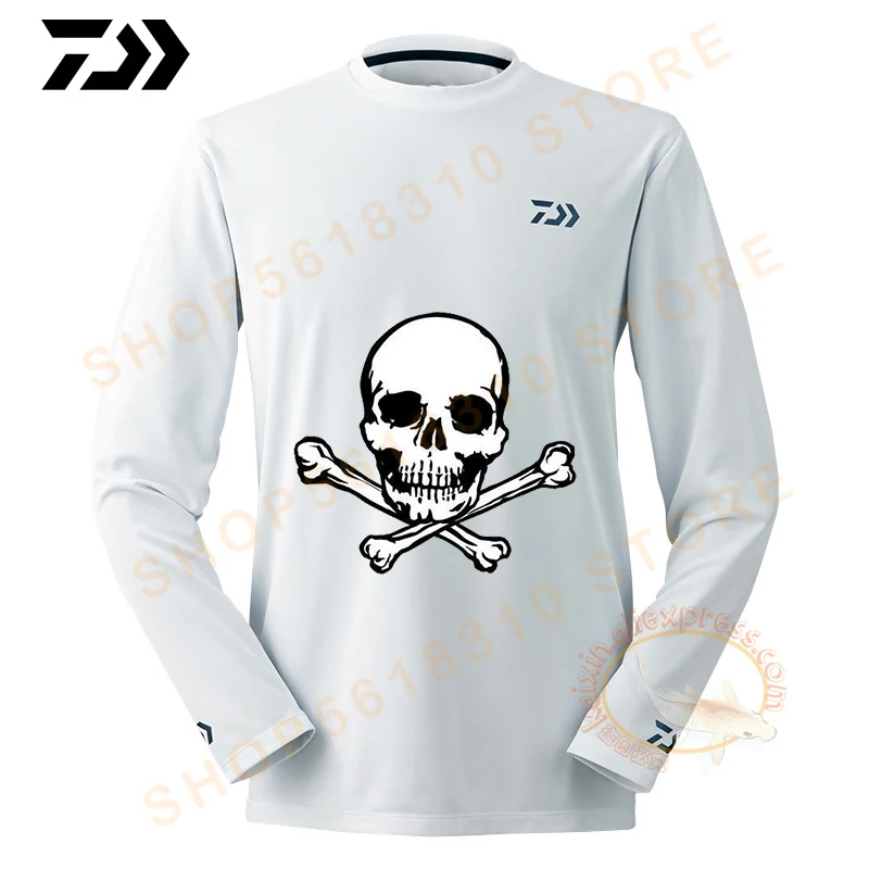 

2021 New Summer Daiwa Men Fishing Shirt Breathable Hygroscopicity Quick Dry Anti-UV Fishing Clothing XS-5XL Riding Jersey