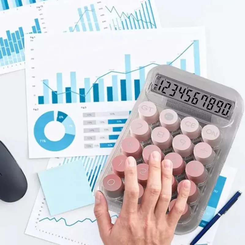 Новый прозрачный градиентный калькулятор с большими кнопками и большим экраном