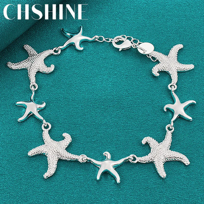 

CHSHINE 925 Sterling Silver Starfish Charm Chain Bracelet For Women Wedding Engagement Fashion Jewelry