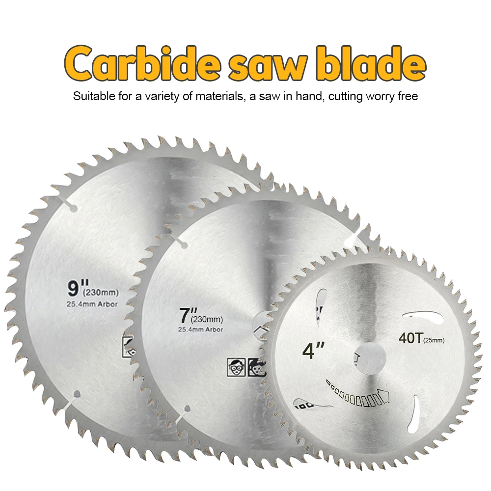 4/7/9inch 40 60T Compact Circular Saw Blade TCT Diamond Saw Blades Woodworking/Tile Cutting Power Rotary Tool Accessories