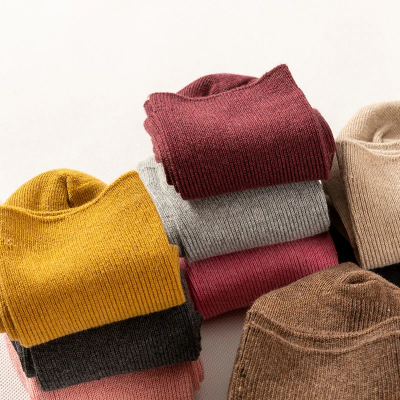 New women's socks 200 needle cotton knitted rib solid color 10 colors Four Seasons Women's socks breathable fashion