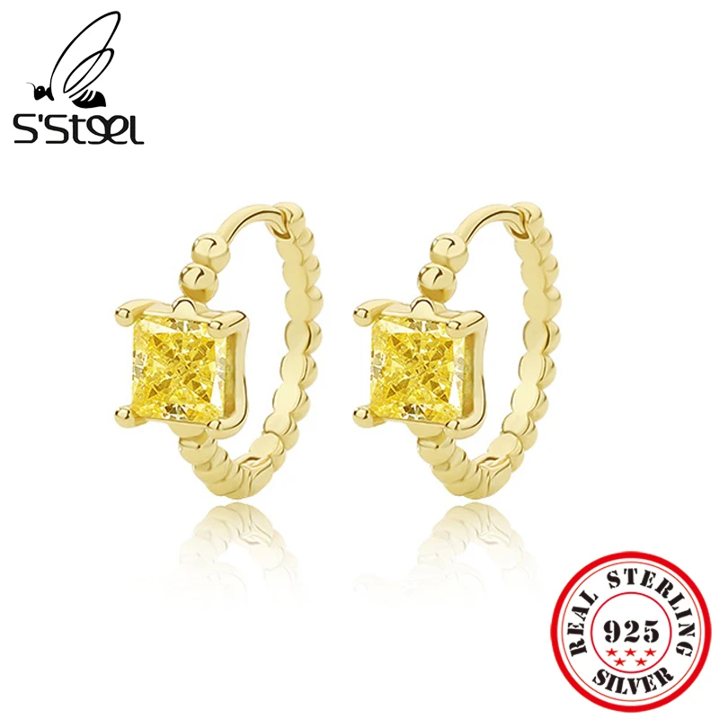 

S'STEEL Sterling Silver 925 Zircon Hoop Earrings For Women Minimalist Designer Earings Trending Products 2022 Fine Jewellery