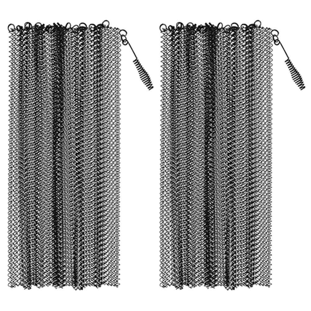 

2 Pcs Fireplace Mesh Screens Curtain Iron Sparks Guard Panel Hearth Metal Curtains Panels