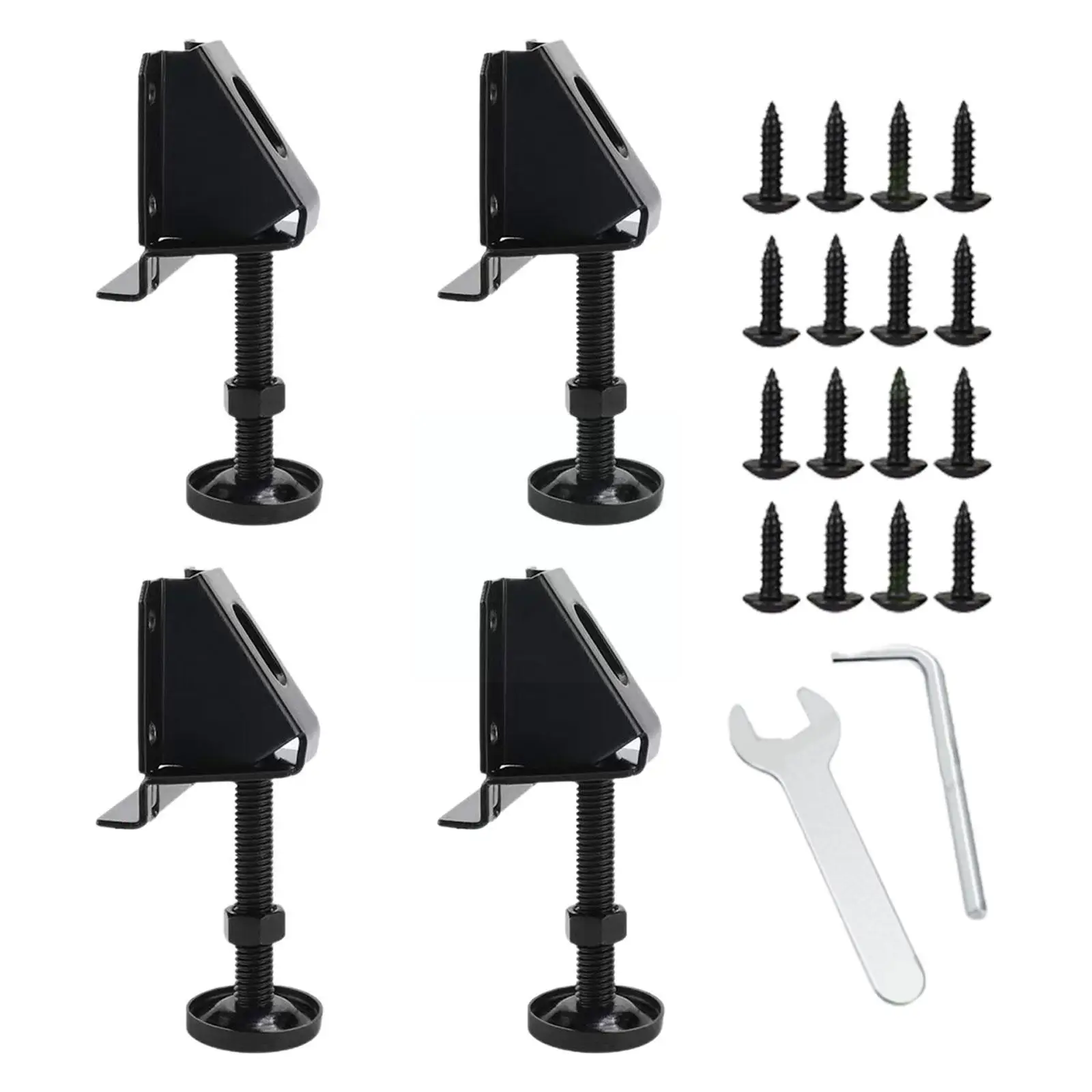 

Adjustable Furniture Leg Leveler Steel Material Heavy Leveling Feet Wrench Screws Color Duty Silver With Black Cabinet K3y4