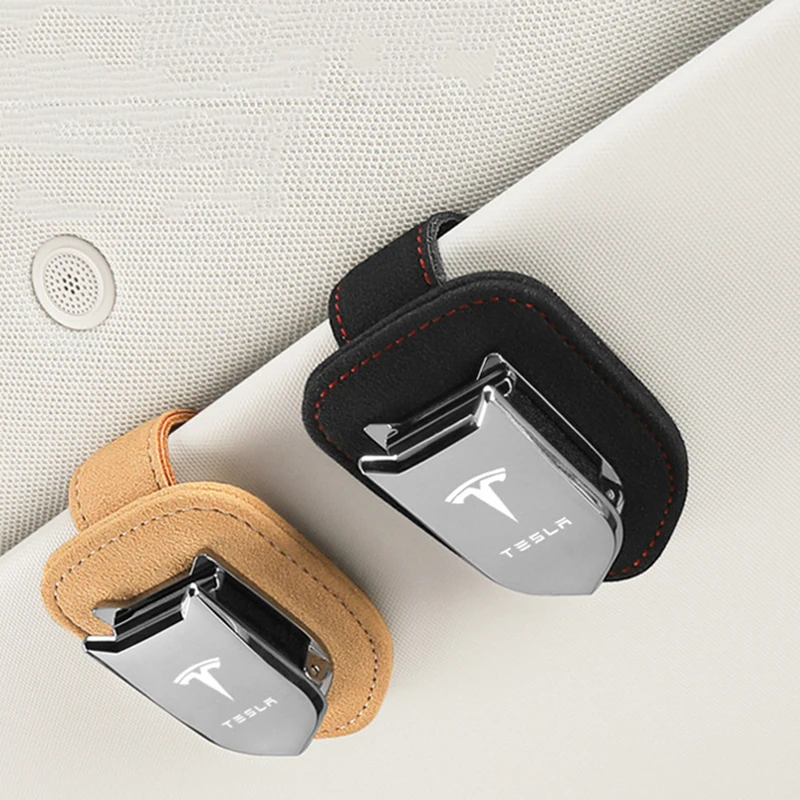 

Автомобильный держатель для солнцезащитных очков Tesla Model 3 Y S X Carbon 2022, зажим для солнцезащитных очков, зажим для ключей, держатель для карт, ме...