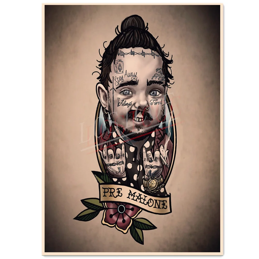 

Премалон. Тату-наклейки на стену, винтажная роспись из крафт-бумаги, настенные наклейки, украшение для бара, кафе, дома