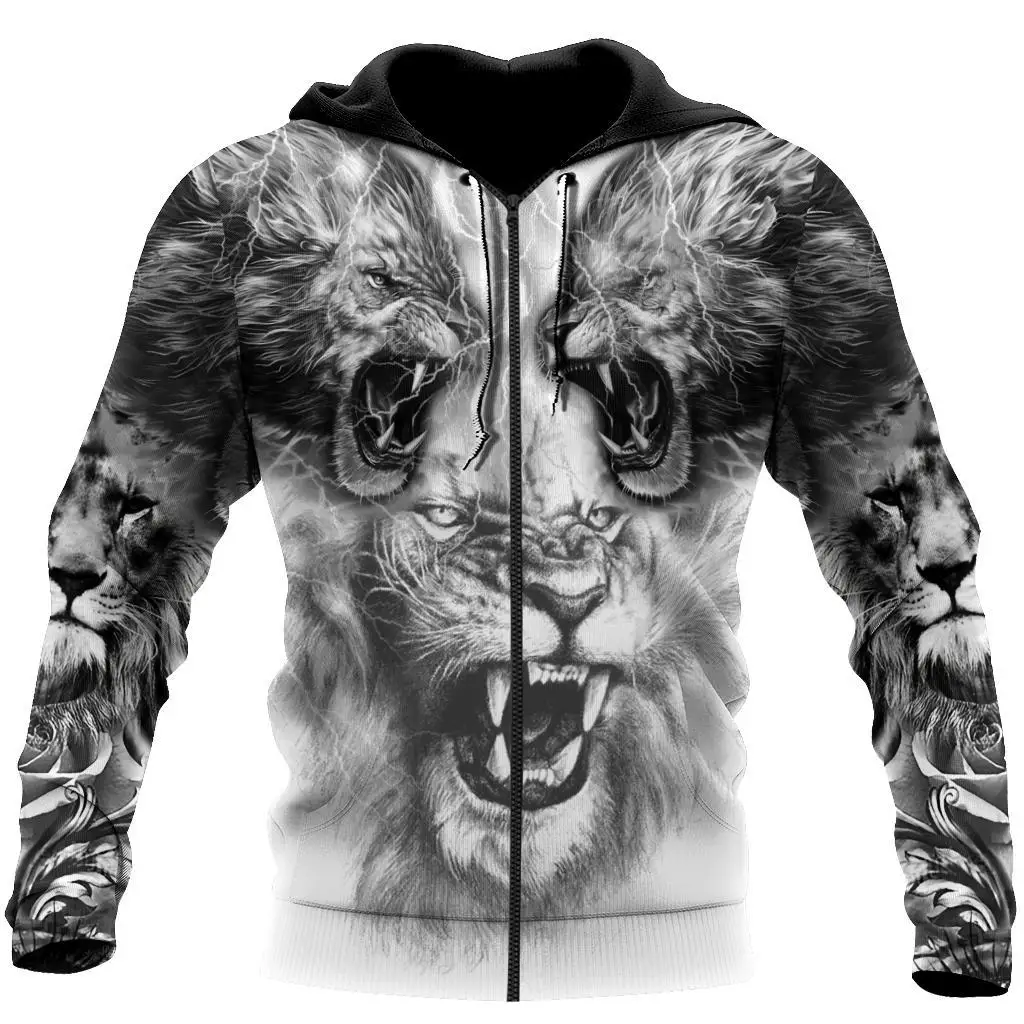 

2021King Lion 3D All Over Printed Unisex Shirts Oversized hoodie fashion streetwear man sweatshirt man zipper-ppp