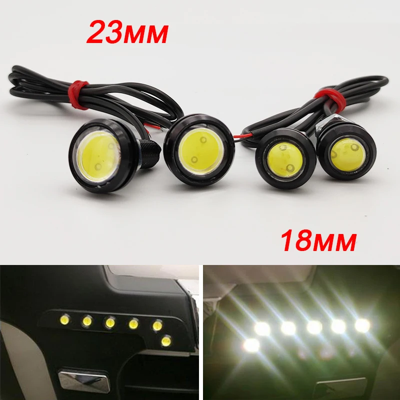 

23/18 MM Car Eagle Eye DRL Led Daytime Running Light bulb Car Fog DRL LED 12V Backup Reversing Parking Signal Automobiles Lamps