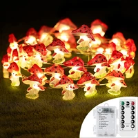 30leds 20leds mini mushroom string light holiday fairy garland lamp usbbattery operated for home party garden plants pot decor