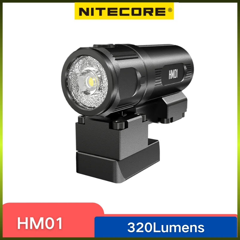 NITECORE HM01 Tactical Helmet Light Flashlight Built in CR123 Battery 320 Lumens Headlamp for ARC Rails 3D 360° Pivoting System