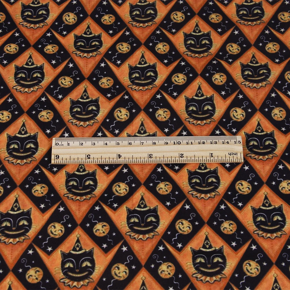 Кошачий лоскутный полиэстер-хлопковый материал для шитья, квилтинга и рукоделия, с печатным рисунком 50 * 145 см, DIY материал c21553.