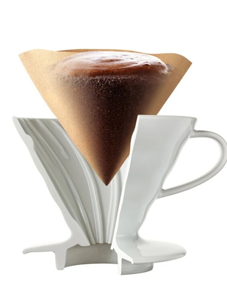 V-образный кофейный фильтр 100 штук 1-2 / 2-4 чашки для капельницы V60 чашек эспрессо