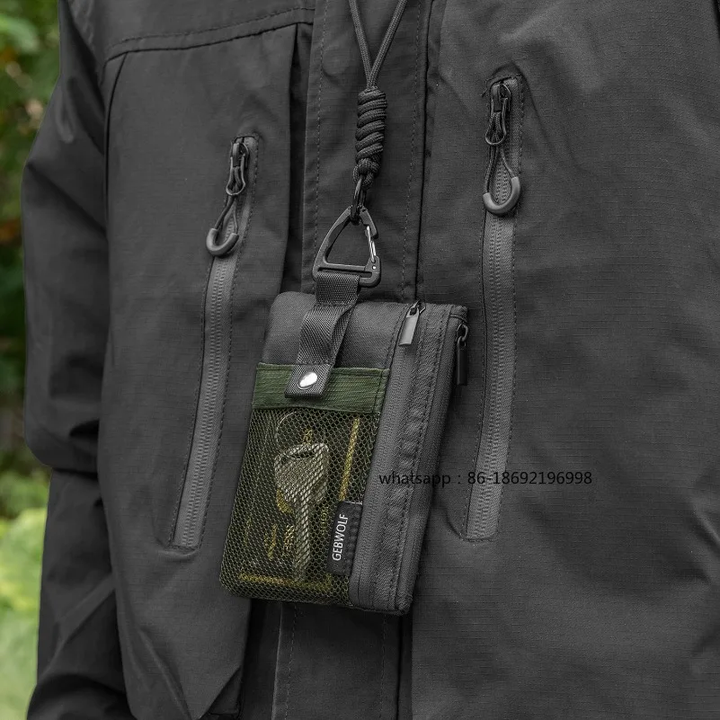Фото Новая уличная сумка-кошелек с RFID-защитой от кражи, многофункциональная, для банковских карт и удостоверений личности, водонепроницаемая, на шею, для ключей №2