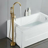 antique brass floor mount bathtub filler hand held shower faucet mixer tap kits