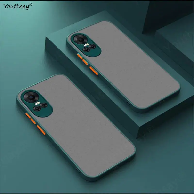 

For OPPO Reno 10 Pro Case Cover Reno 10 Pro Plus Funda Matte Translucent Hard PC Shockproof Phone Bumper OPPO Reno 10 Pro