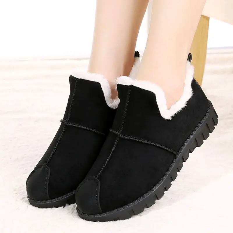 

Snow Suede Ankle Boots Women Flats Winter Warm Winter Short Boots New Fashion Suede Boots Snow Women Shoes Fur Plush Suede Shoes