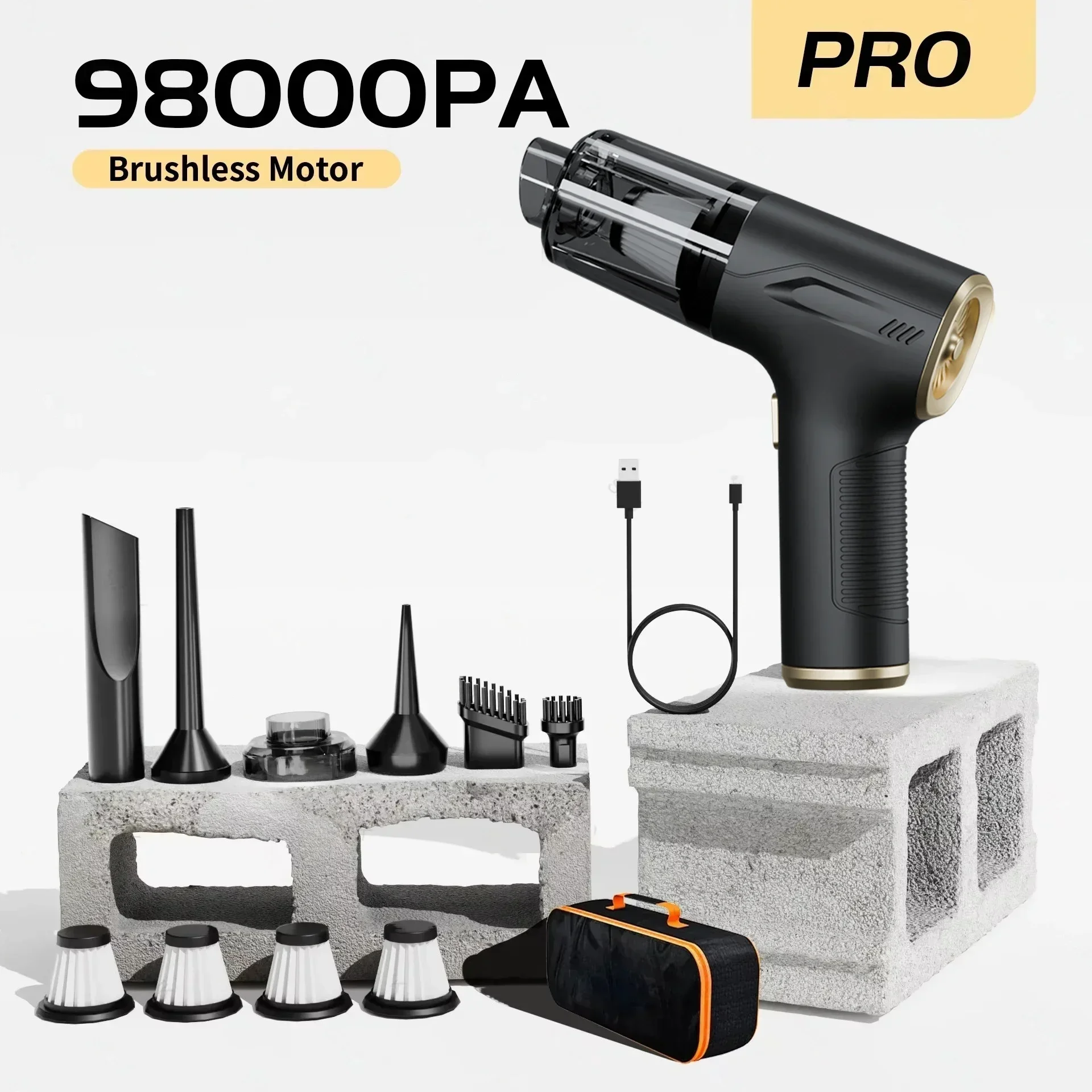 

CENRR мини-автомобильный пылесос 98000PA мощный беспроводной пылесос ручной портативный пылесос машина для чистки автомобиля