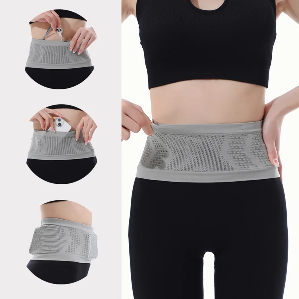 Seamless Invisible Running Waist Belt Bag Unisex Sports Fanny Pack Mobile Phone Bag Gym Running Fitness Jogging Run Cycling Bag
