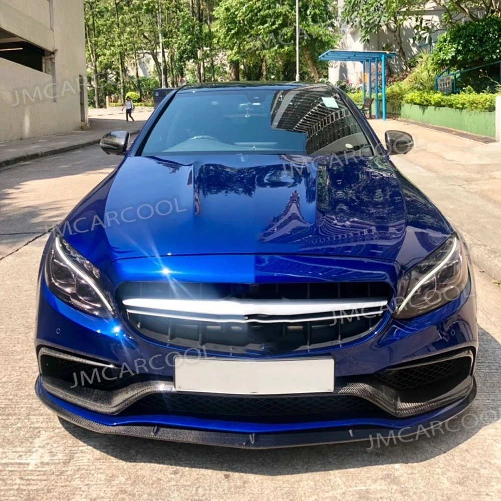 Фото Спойлер-накладка на передний бампер из карбона и FRP для Mercedes Benz C-Class W205 C63 AMG S C180 C200 C260 Sedan 15-17 №2